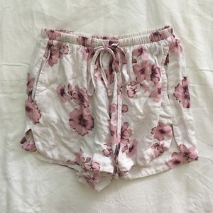 brandy melville pink cherry blossom eve shorts